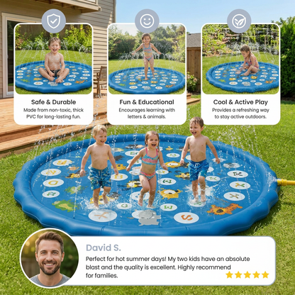 Inflatable Kids Splash Pad with Sprinkler – Outdoor Water Play Mat for Garden & Beach