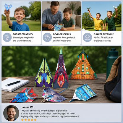 Paper Aeroplane Construction Kit With Instructions