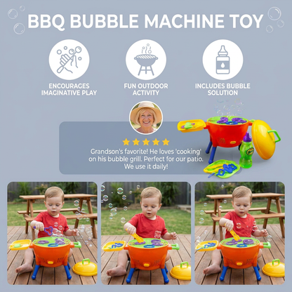 BBQ Bubble Machine Toy with Bubble Solution and Shapes