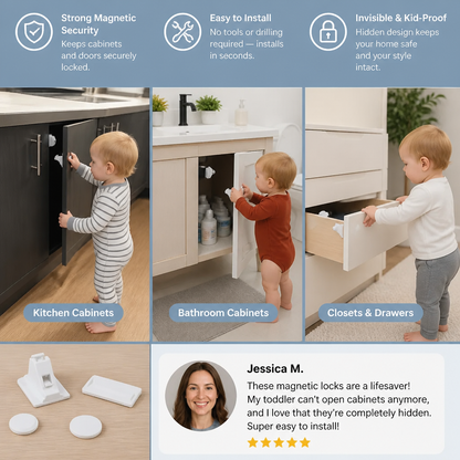 Magnetic Child Proofing Cabinet and Door Lock Set