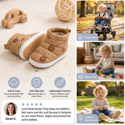 Warm Baby Winter Boots – Soft-Soled Lined Shoes for Babies & Toddlers