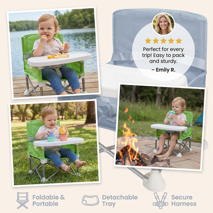 Foldable Baby Camping Chair with Tray for On the Go