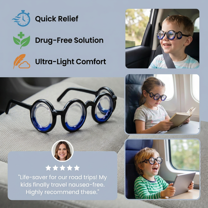 Kids Motion Sickness Glasses – Ultra-Light Relief for Travel Nausea