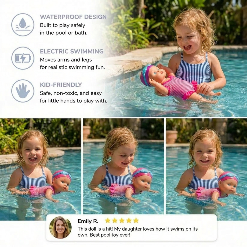 Swimming Baby Doll – Waterproof Electric Pool Toy for Kids