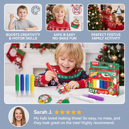 DIY Christmas No-Bake Glue Painting Ornament Craft Kit for Kids