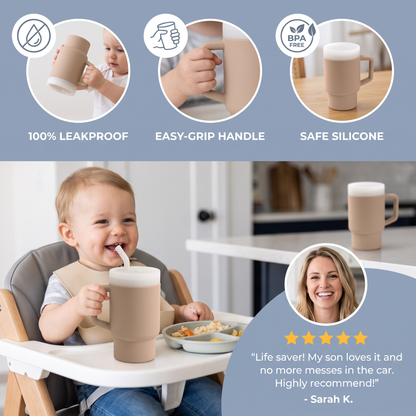 Leakproof Silicone Toddler Straw Cup