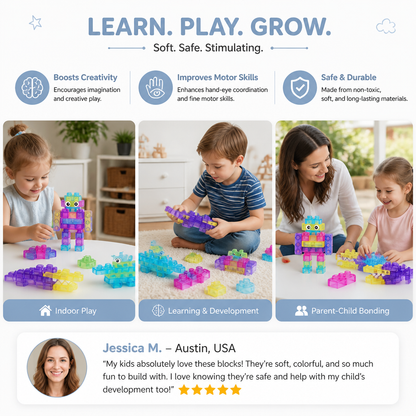 Magical Gummy Blocks, Soft Building Blocks for Children