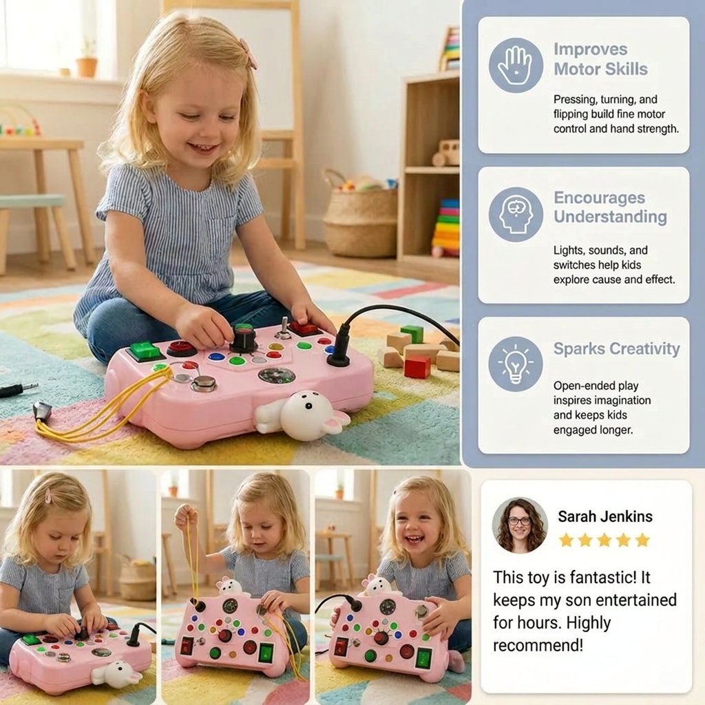 Montessori Activity Toy for Kids – Educational Game to Support Motor Skills, Understanding & Creativity
