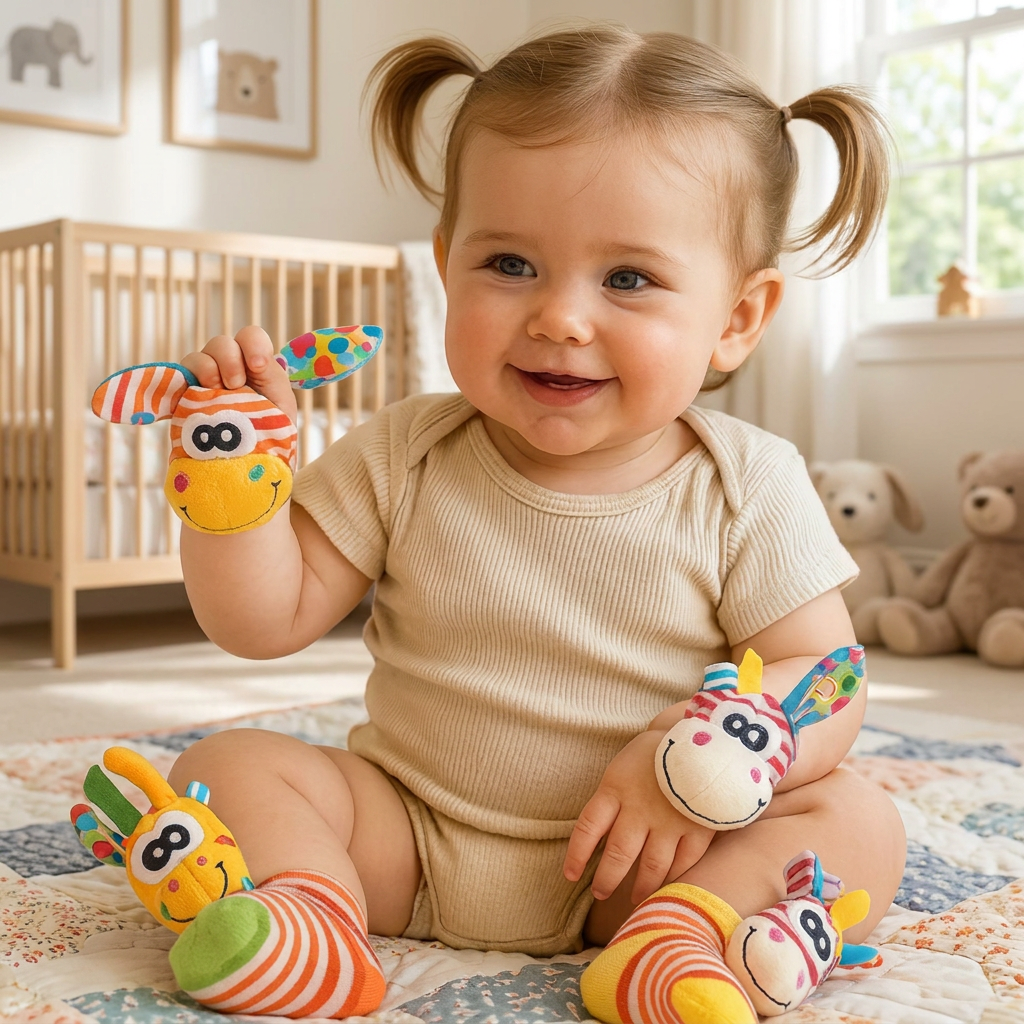 Sensory Baby Plush Socks and Wristband