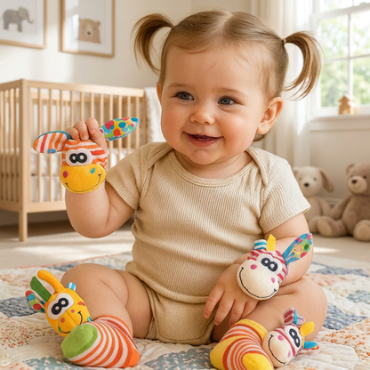 Sensory Baby Plush Socks and Wristband