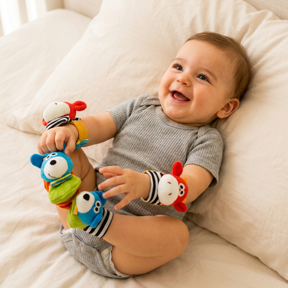 Sensory Baby Plush Socks and Wristband