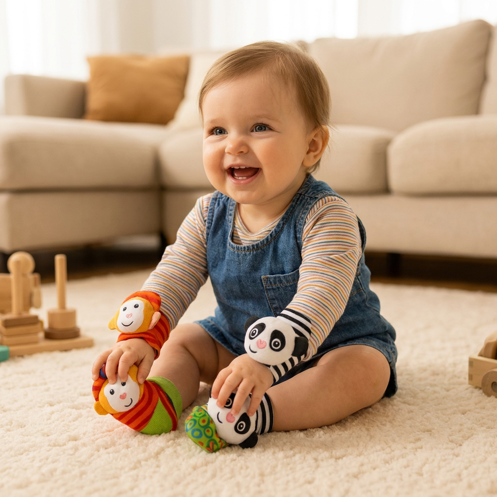Sensory Baby Plush Socks and Wristband