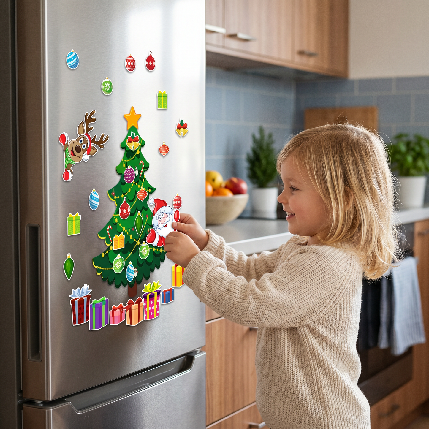DIY Christmas Montessori magnetic sticker