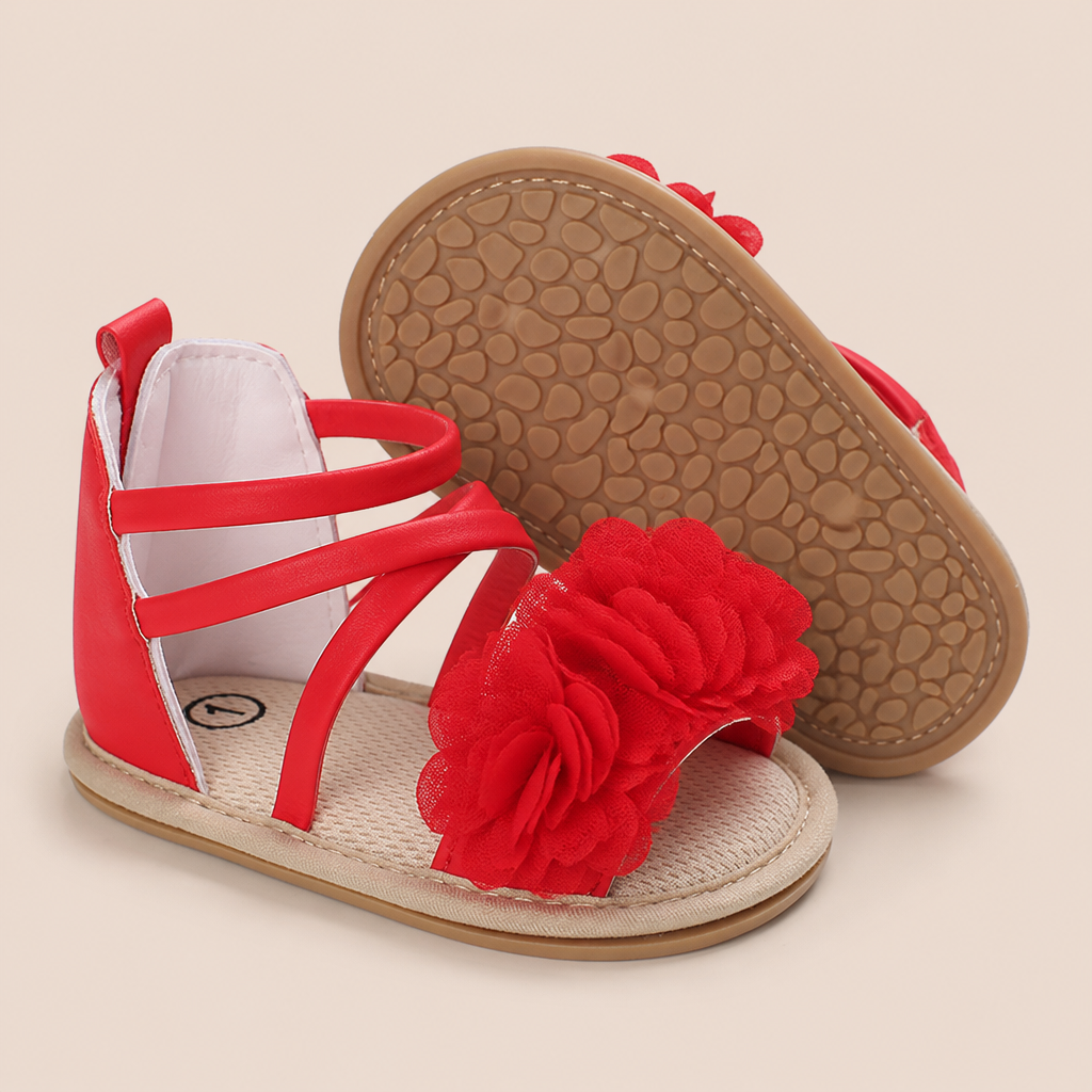 Gladiator Ruffle Flower Sandals