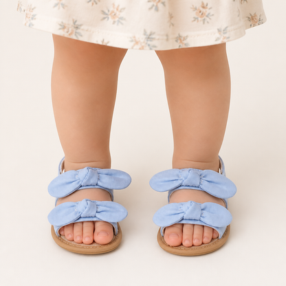 Bunny Ear Bow Sandals Blue