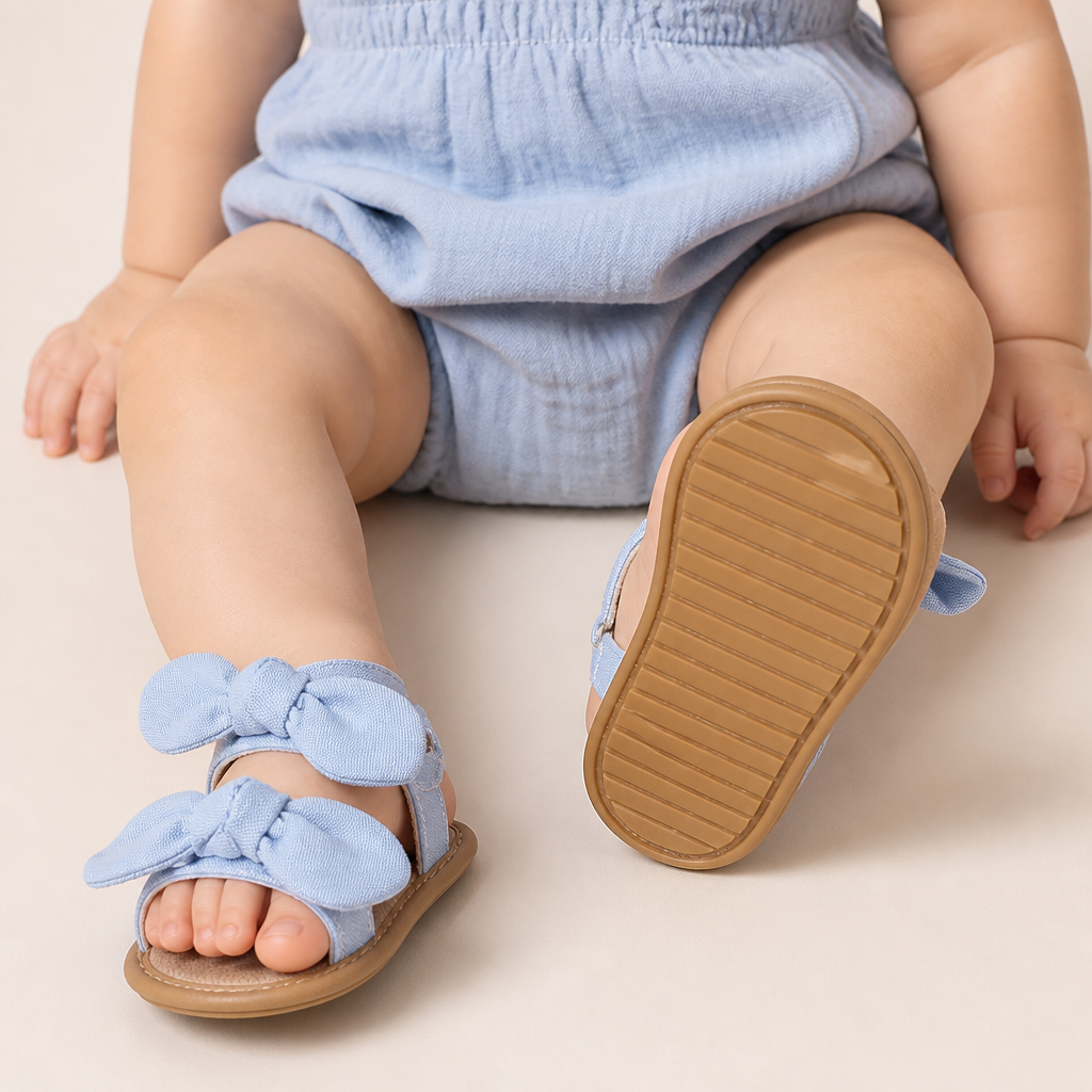 Bunny Ear Bow Sandals Blue
