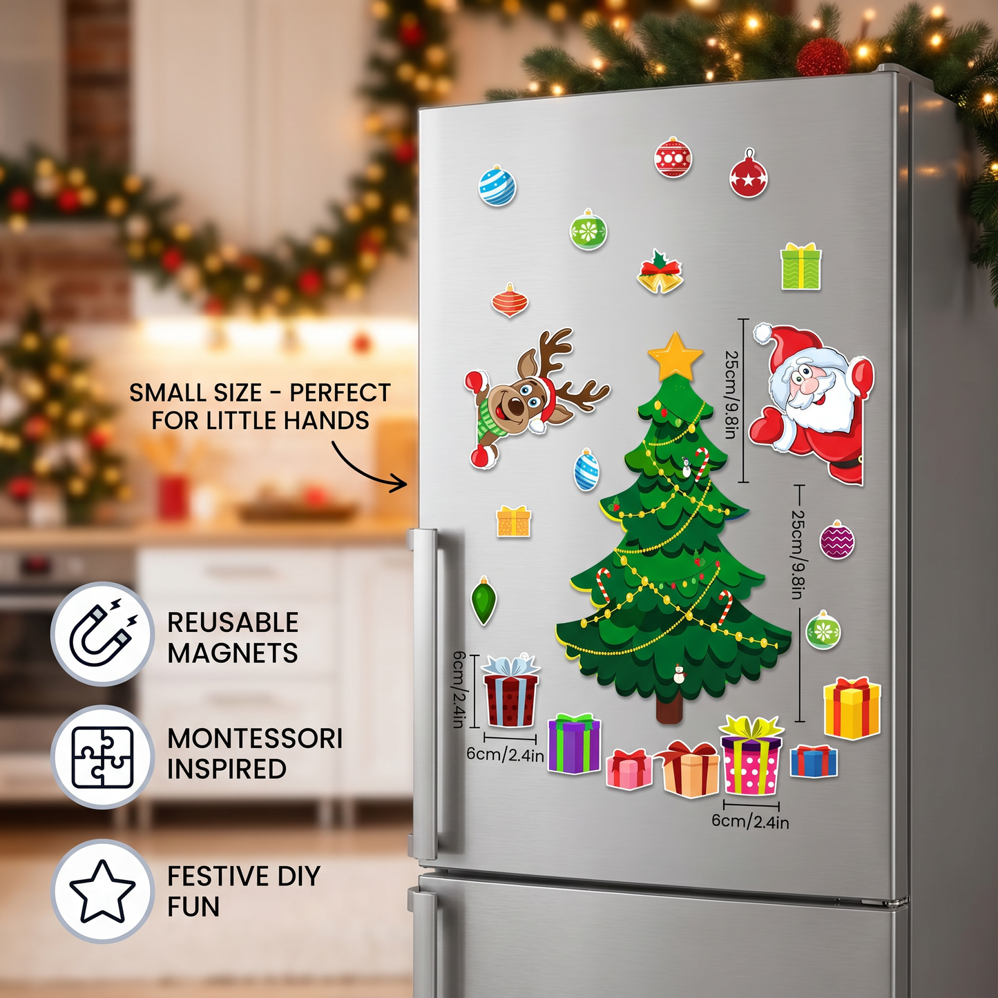 DIY Christmas Montessori magnetic sticker