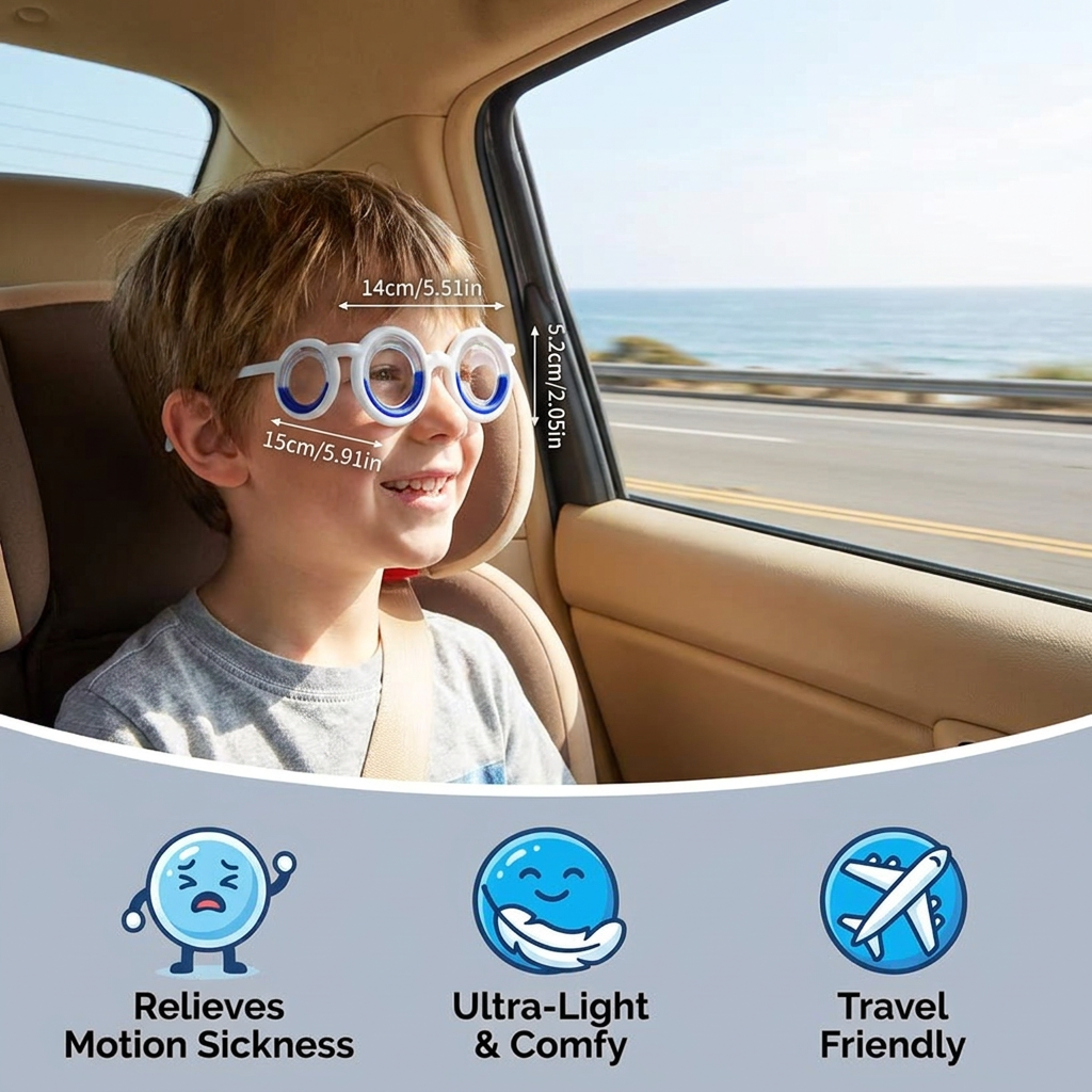 Kids Motion Sickness Glasses – Ultra-Light Relief for Travel Nausea