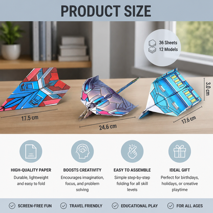 Paper Aeroplane Construction Kit With Instructions