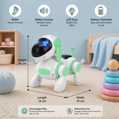 Electric Robot Dog Toy with Walking, Sound & LED Lights for Kids