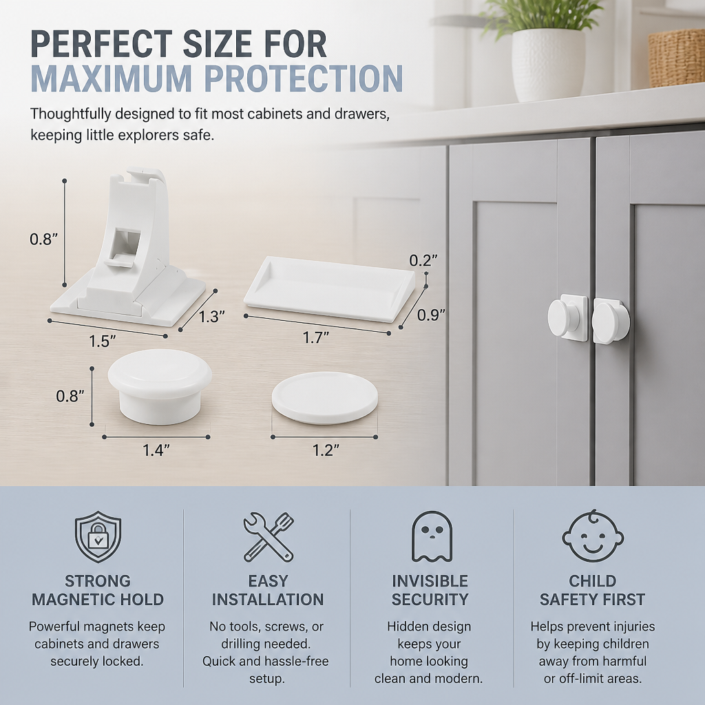 Magnetic Child Proofing Cabinet and Door Lock Set