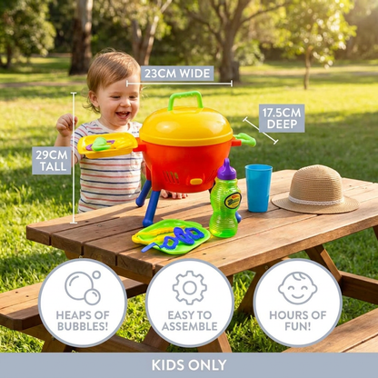 BBQ Bubble Machine Toy with Bubble Solution and Shapes