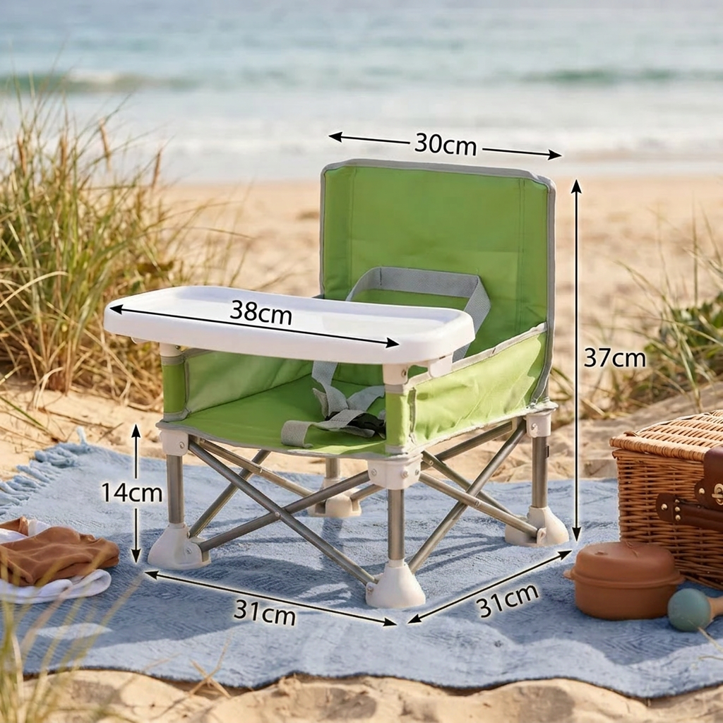 Foldable Baby Camping Chair with Tray for On the Go