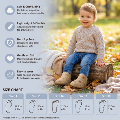 Warm Baby Winter Boots – Soft-Soled Lined Shoes for Babies & Toddlers