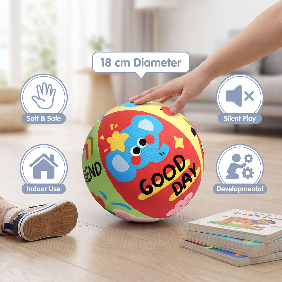 Soft & Safe Silent Indoor Play Ball for Kids
