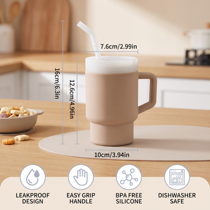 Leakproof Silicone Toddler Straw Cup