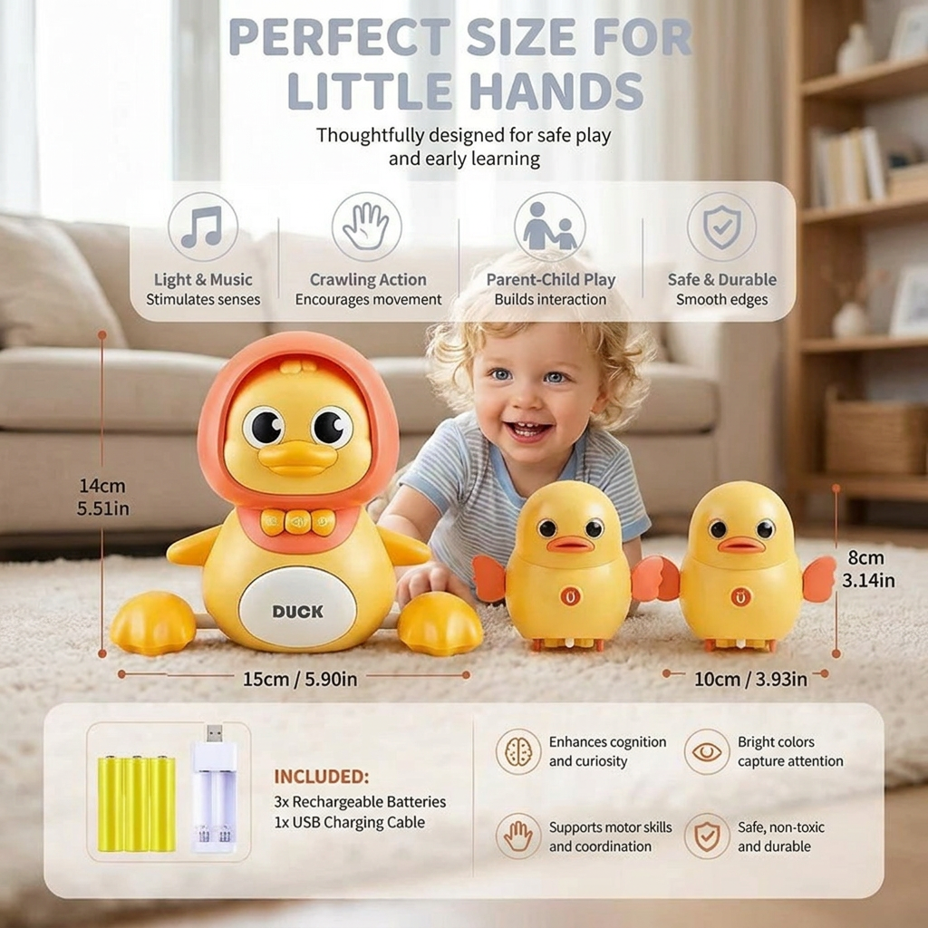 Musical Duck Family Crawling & Learning Toy for Babies