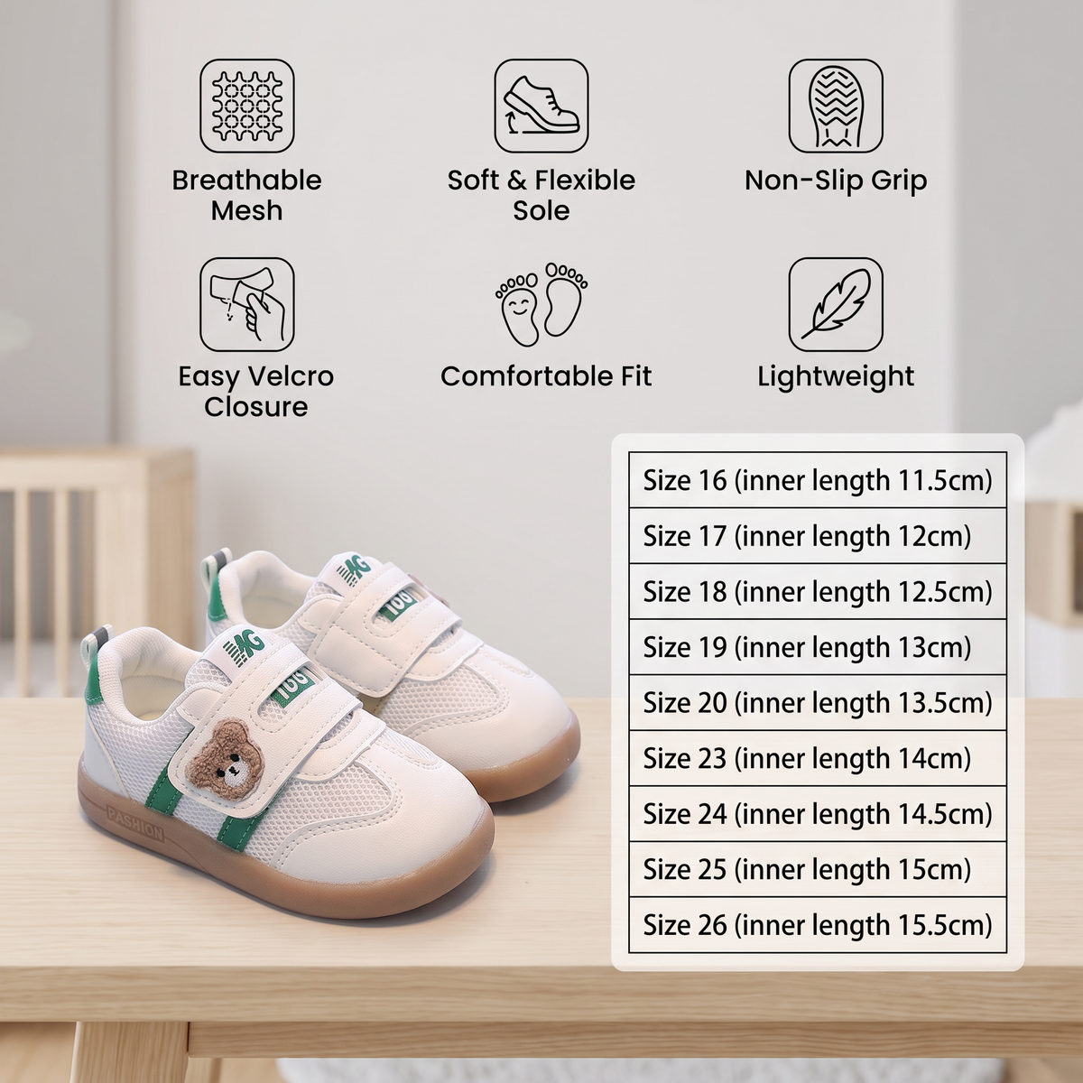 Breathable Baby & Toddler First Walking Shoes – Soft Sole & Non-Slip