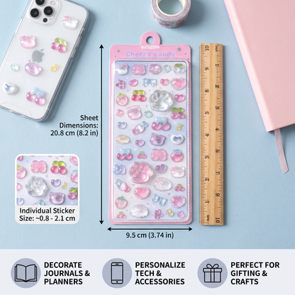 3D Squishy Pet Paw Stickers – Cute Puffy Stickers for Kids