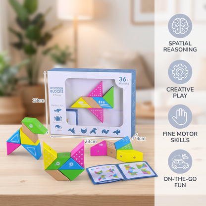 Magnetic Wooden Geometry  Puzzle Blocks