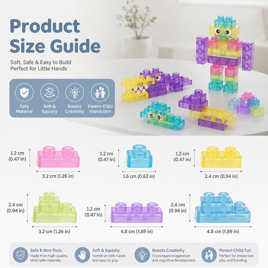 Magical Gummy Blocks, Soft Building Blocks for Children