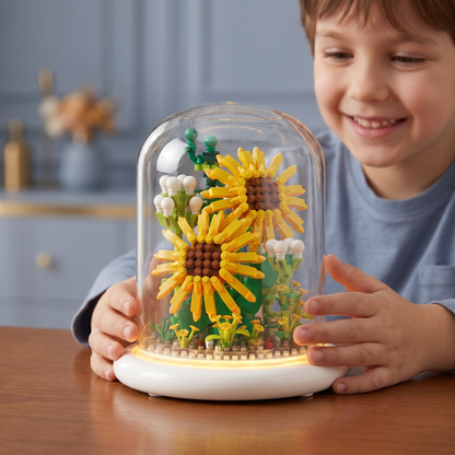 Elegant Building Block Flower in a Glass