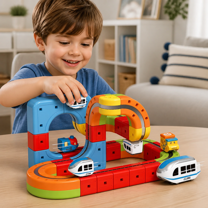 Magnetic Cube and Track Toy for Kids