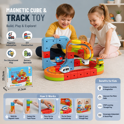 Magnetic Cube and Track Toy for Kids