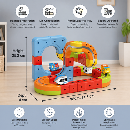 Magnetic Cube and Track Toy for Kids