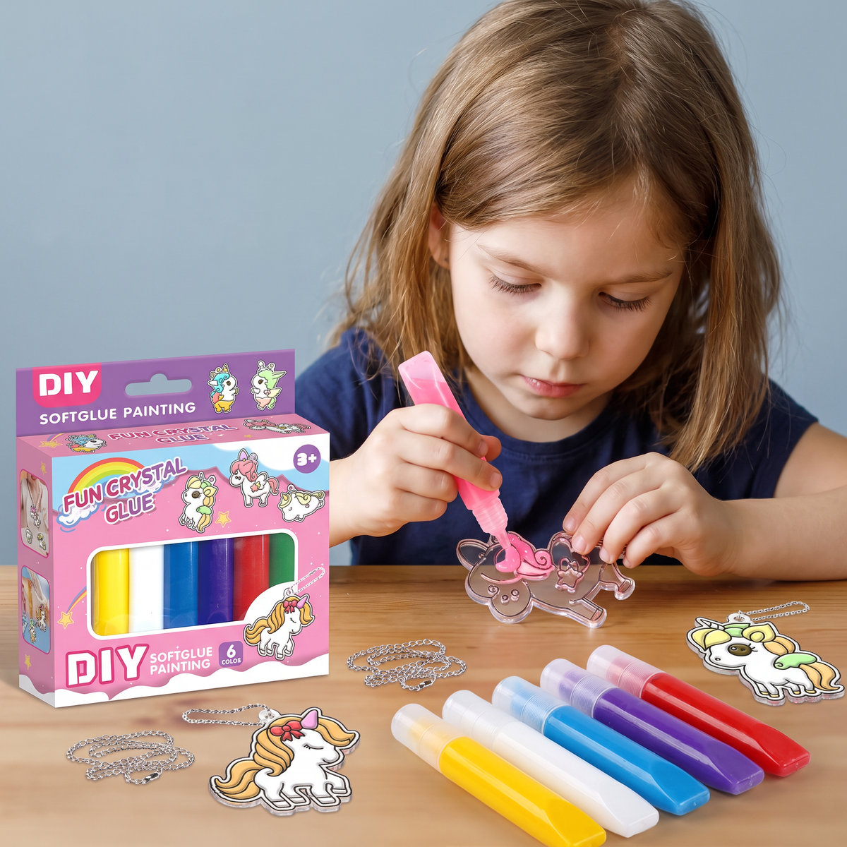 DIY Christmas No-Bake Glue Painting Ornament Craft Kit for Kids