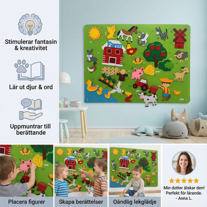 Filtstoryboard för barn ⎜ Pedagogiskt gör-det-själv-set för att lära sig djur, fantasi och berättarkul