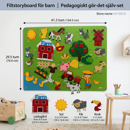 Filtstoryboard för barn ⎜ Pedagogiskt gör-det-själv-set för att lära sig djur, fantasi och berättarkul