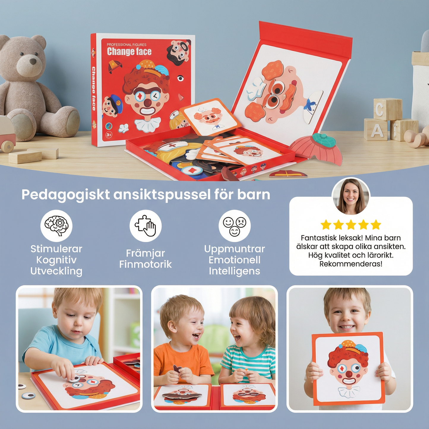 Educational facial expression learning puzzle for children