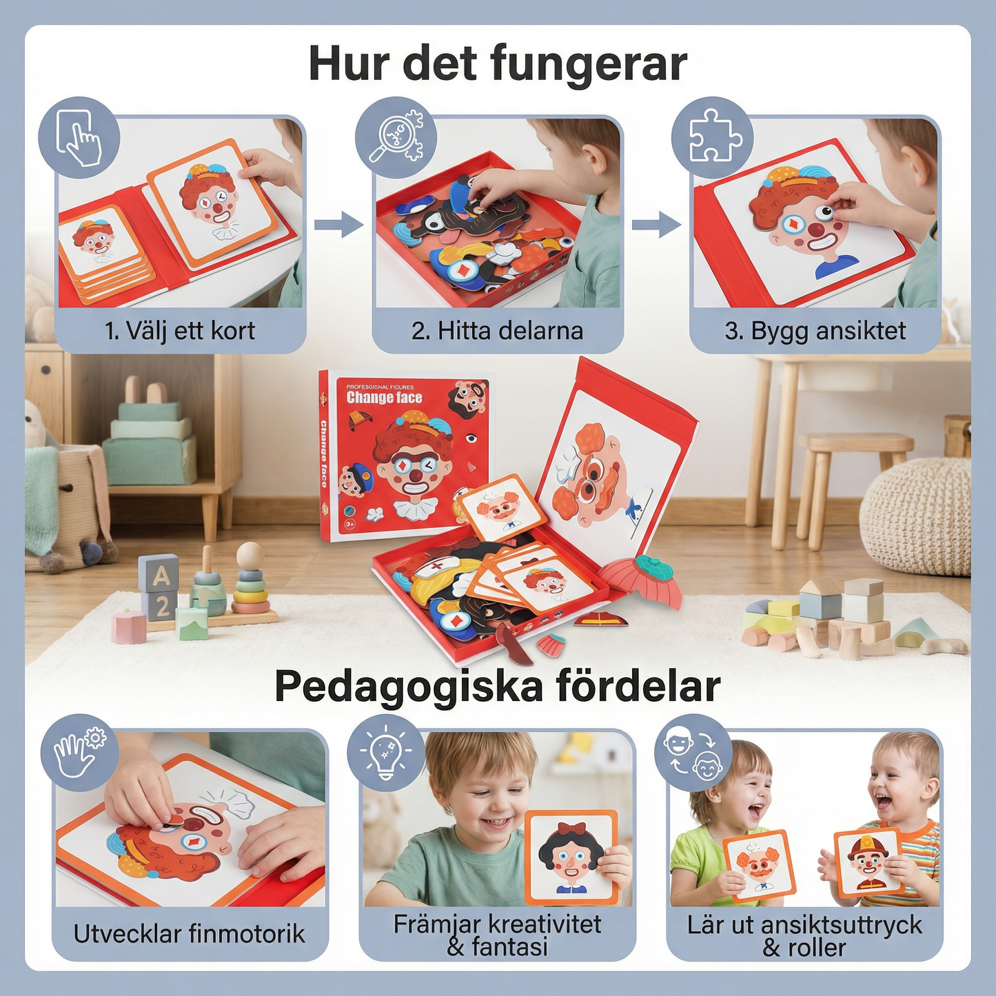 Educational facial expression learning puzzle for children