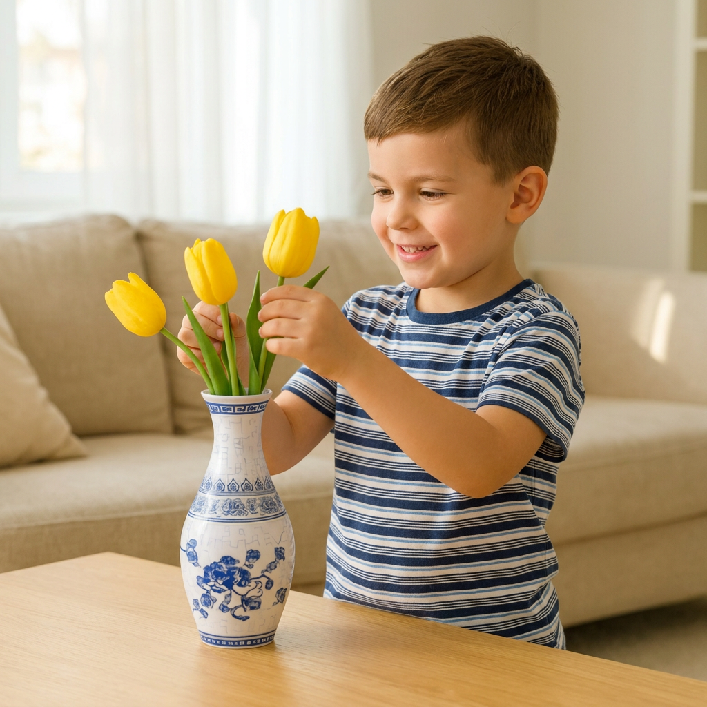 Elegant 3D puzzle vase - Suitable for real flowers