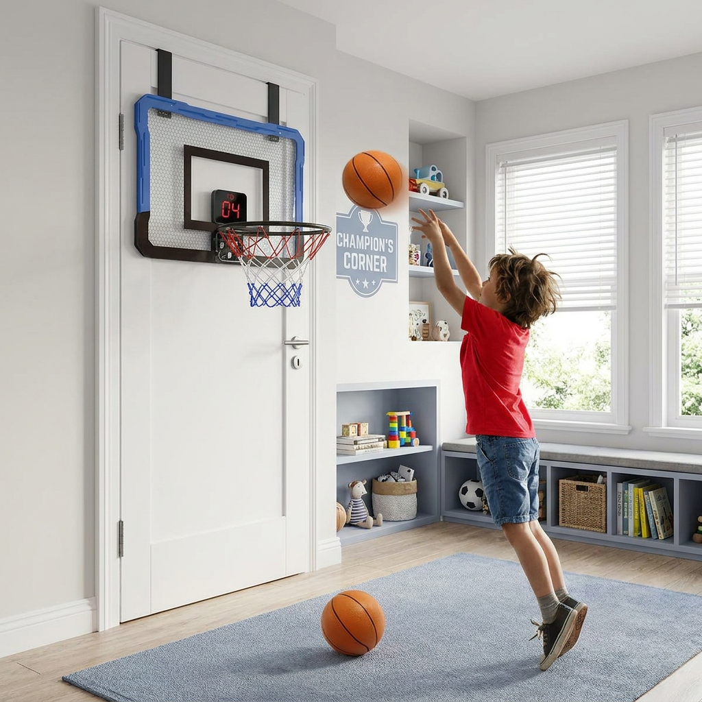 Mini Basketball Hoop for Kids – Wall & Door Mount Set