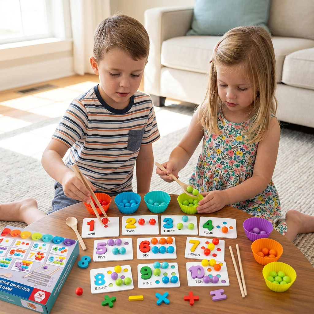 Montessori Ball Number and Colour Sorting Set for Learning to Count