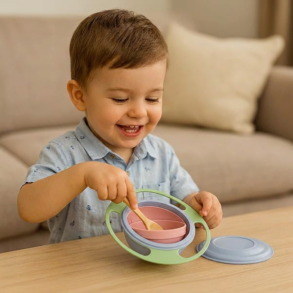 Non-spill baby bowl – eating without spilling