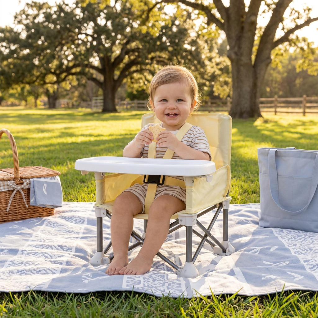 Foldable Baby Camping Chair with Tray for On the Go
