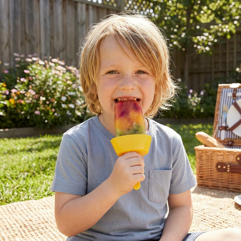 2-Pack Drip-Proof Popsicle Holder for Kids – No-Mess Ice Cream Catcher with Straw